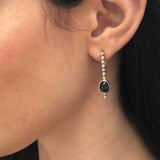 Genuine Sapphire Earrings - Long Blue Earrings - Vintage Drop Earrings