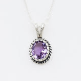 Gold Amethyst Pendant, Natural Amethyst, February Birthstone Necklace