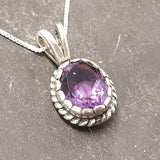 Amethyst Pendant, Natural Amethyst, Vintage Pendant, February Birthstone, Purple Pendant, Dainty Antique Pendant, Solid Silver Pendant