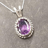 Amethyst Pendant, Natural Amethyst, Vintage Pendant, February Birthstone, Purple Pendant, Dainty Antique Pendant, Solid Silver Pendant