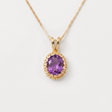 Gold Amethyst Pendant, Natural Amethyst, February Birthstone Necklace