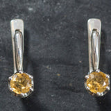 Citrine Earrings - Yellow Drop Earrings - Minimalist Vintage Studs