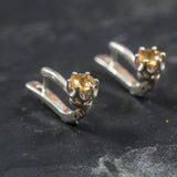 Citrine Earrings - Yellow Drop Earrings - Minimalist Vintage Studs