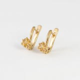 Gold Citrine Studs - Natural Citrine Earrings, Yellow Drop Earrings