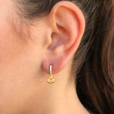 Gold Citrine Studs - Natural Citrine Earrings, Yellow Drop Earrings