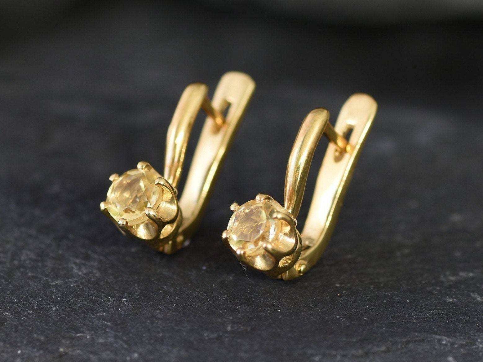 Citrine Earrings, Natural Citrine, Yellow Earrings, Stud Earrings, November Earrings, November Birthstone, Solid Silver Earrings, Citrine(1)