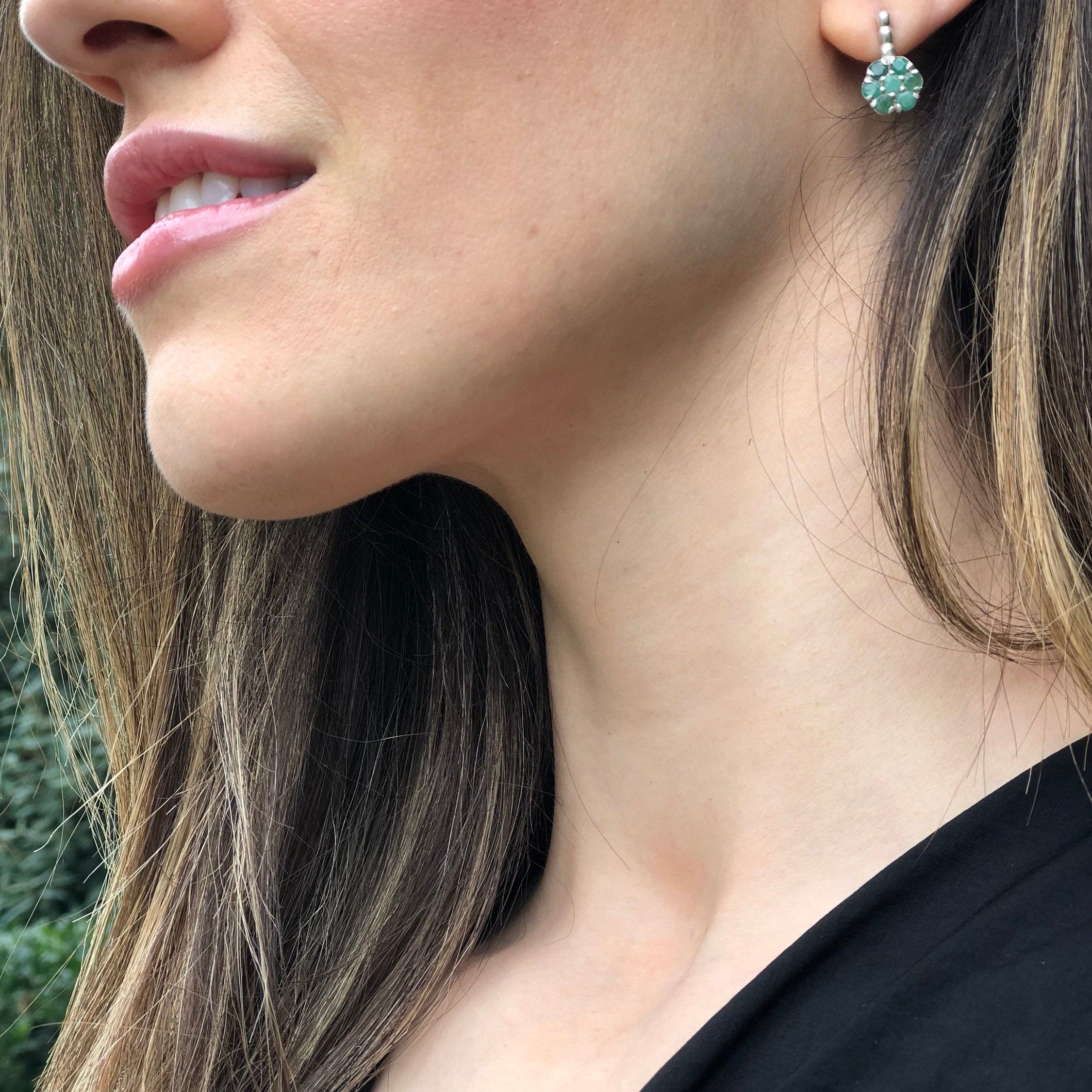 Flower Earrings, Topaz Earrings, Natural Stones, Vintage Earrings, Amethyst Earrings, Peridot Earrings, Blue Topaz Earrings, Solid Silver