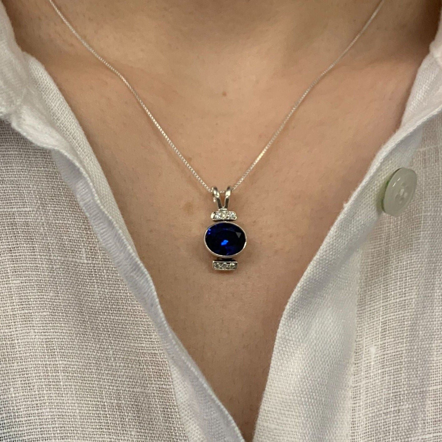 Blue Topaz Pendant, Vintage Topaz Pendant, Blue Topaz Necklace, Sky Topaz Pendant, Bridal Pendant, Topaz Pendant, Solid Silver Pendant,Topaz