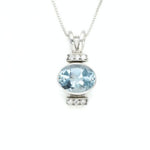 Blue Topaz Pendant, Vintage Topaz Pendant, Blue Topaz Necklace, Sky Topaz Pendant, Bridal Pendant, Topaz Pendant, Solid Silver Pendant,Topaz