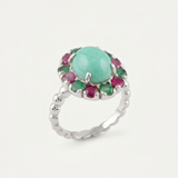 Natural Emerald Ring made in 925 Sterling Silver with Oval Natural Green Emerald in Halo setting, May Birthstone gift idea, symbolizes growth, harmony, and deep emotional healing, ideal for everyday wear and perfect for birthday gifting and special occasions.