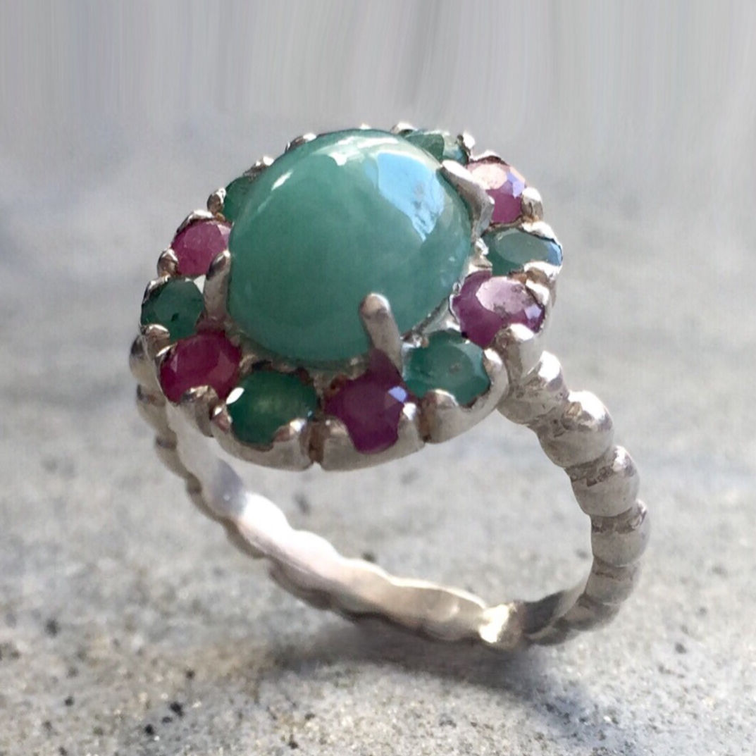 Natural Emerald Ring made in 925 Sterling Silver with Oval Natural Green Emerald in Halo setting, May Birthstone gift idea, symbolizes growth, harmony, and deep emotional healing, ideal for everyday wear and perfect for birthday gifting and special occasions.
