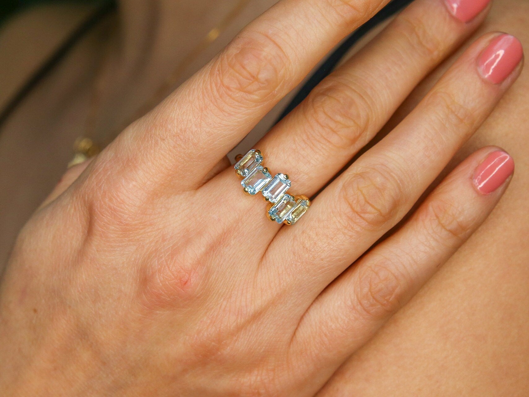 Peridot Ring, Natural Peridot, Emerald Cut Band, August Birthstone, Asymmetric Ring, Statement Ring, Vintage Green Ring, Solid Silver Ring(1)