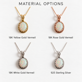 Vintage Opal Necklace - Natural Opal Pendant - October Birthstone Necklace