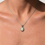 Vintage Opal Necklace - Natural Opal Pendant - October Birthstone Necklace
