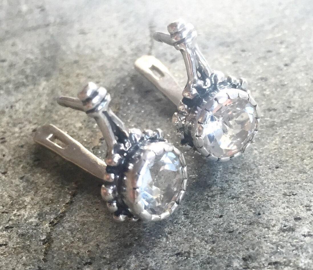 Diamond Earrings, Created Diamond, Lab Diamond Earrings, Vintage Earrings, CZ Diamond Earrings, Bridal Earrings, Silver Earrings, Diamond
