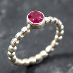 Natural Ruby Ring made in 925 Sterling Silver with Round Natural Red Ruby in Bezel setting, July Birthstone gift idea, symbolizes nobility, purity, and passion, ideal for everyday wear and perfect for birthday gifting and special occasions.