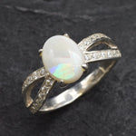 Stunning 925 Sterling Silver ring with Natural Australian Opal, ideal for everyday elegance and meaningful gifting for October birthdays.