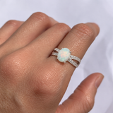 Elegant 925 Sterling Silver ring featuring Natural White Australian Opal, perfect October birthday gift symbolizing hope and purity.