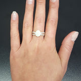 Australian Opal Ring - Opal Engagement Ring - White Promise Ring