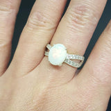 Australian Opal Ring - Opal Engagement Ring - White Promise Ring