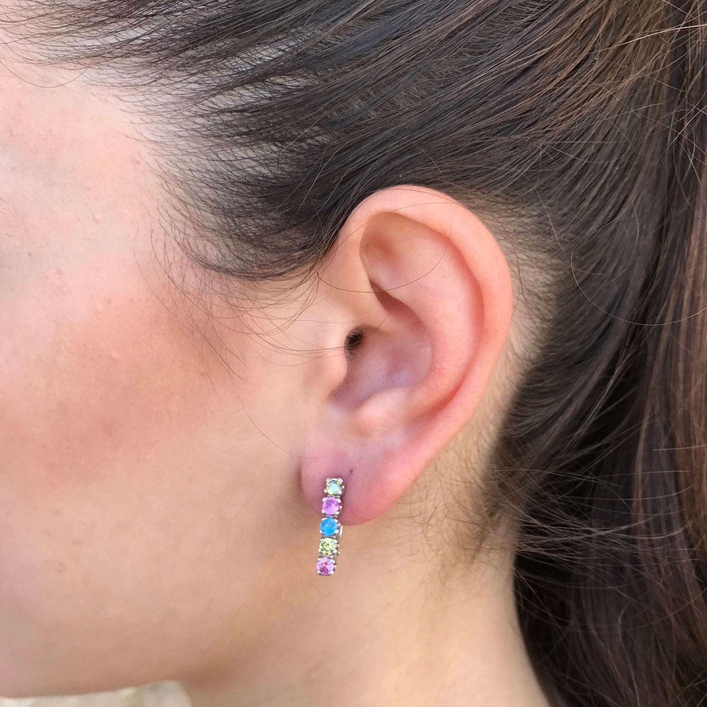 Tourmaline Earrings, Colorful Earrings, Natural Tourmaline, October Earrings, Long Earrings, October Birthstone, Silver Earrings, Tourmaline