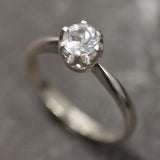 Solitaire Aquamarine Gold Ring, Natural Aquamarine Ring, March Birthstone Ring