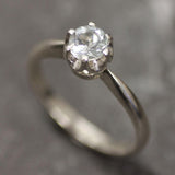 Solitaire Aquamarine Gold Ring, Natural Aquamarine Ring, March Birthstone Ring