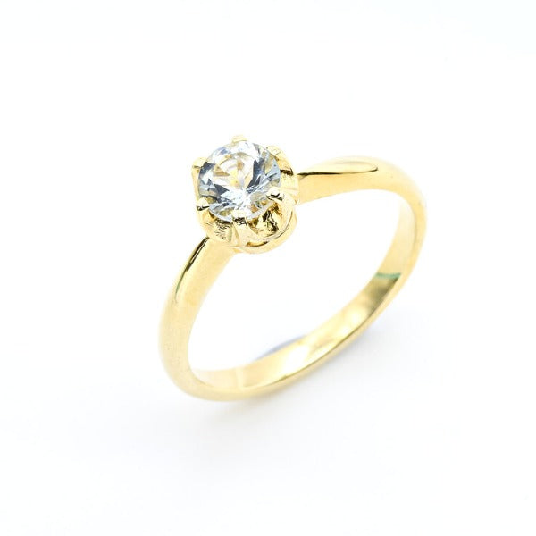 Solitaire Aquamarine Gold Ring, Natural Aquamarine Ring, March Birthstone Ring