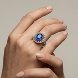 Stunning created sapphire ring in 925 sterling silver, perfect for everyday wear and a meaningful birthday gift.