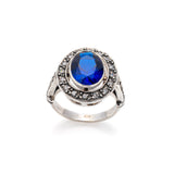 Blue Sapphire Ring - Victorian Sapphire Ring - Vintage Statement Ring