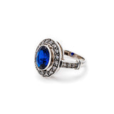 Blue Sapphire Ring - Victorian Sapphire Ring - Vintage Statement Ring