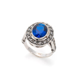 Blue Sapphire Ring - Victorian Sapphire Ring - Vintage Statement Ring