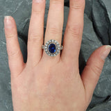 Blue Sapphire Ring - Victorian Sapphire Ring - Vintage Statement Ring