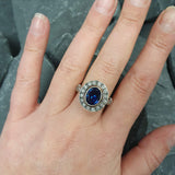 Blue Sapphire Ring - Victorian Sapphire Ring - Vintage Statement Ring