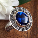 Blue Sapphire Ring - Victorian Sapphire Ring - Vintage Statement Ring