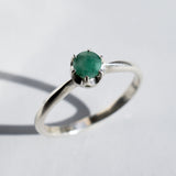 Natural Emerald Ring made in 925 Sterling Silver with Round Natural Green Emerald in Solitaire setting, May Birthstone gift idea, symbolizes growth, harmony, and deep emotional healing, ideal for everyday wear and perfect for birthday gifting and special occasions.