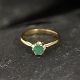 Natural Emerald Ring, Emerald Promise Ring, Natural Emerald, May Birthstone, Genuine Emerald, May Ring, Vintage, Solid Silver Ring, Emerald(1)