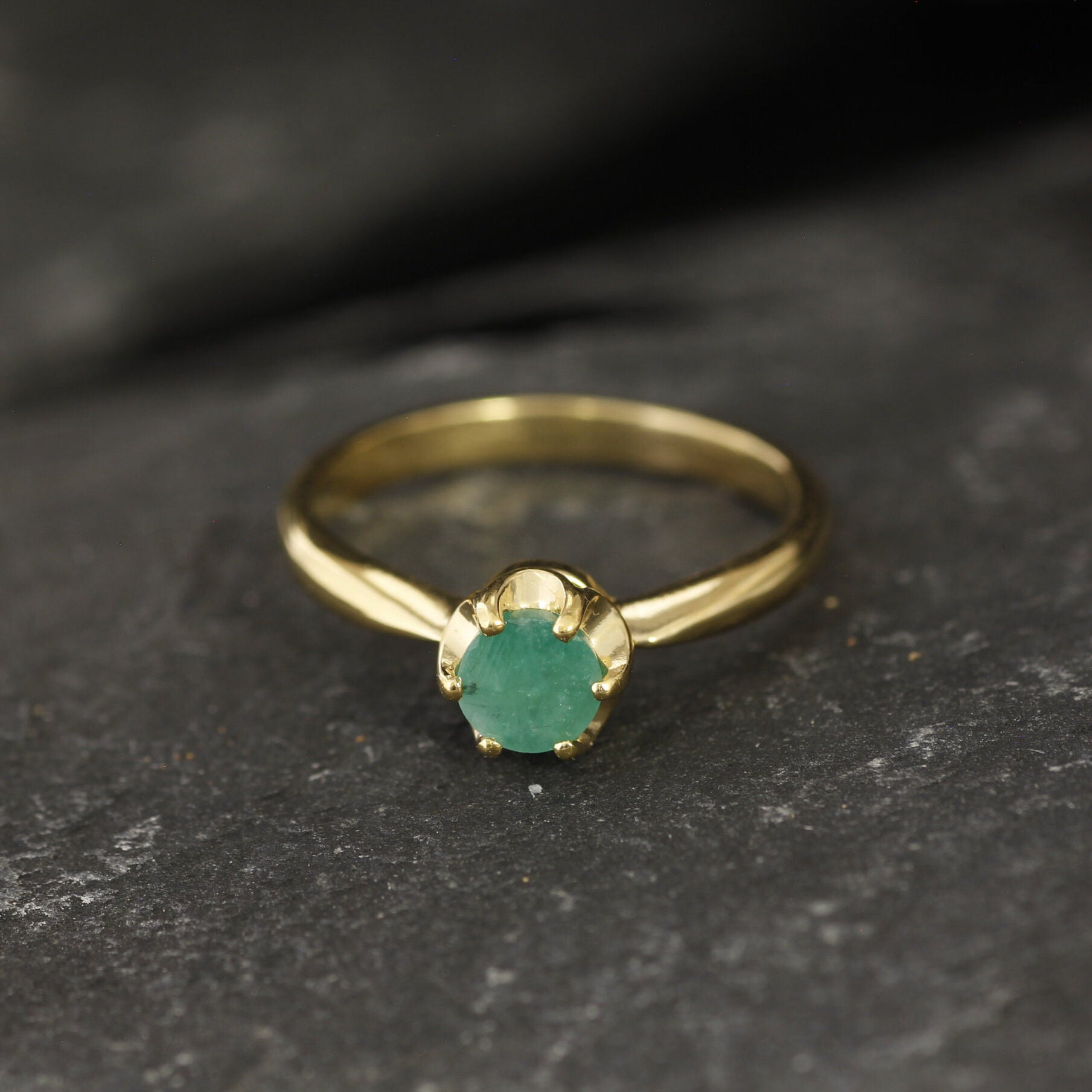 Natural Emerald Ring, Emerald Promise Ring, Natural Emerald, May Birthstone, Genuine Emerald, May Ring, Vintage, Solid Silver Ring, Emerald(1)