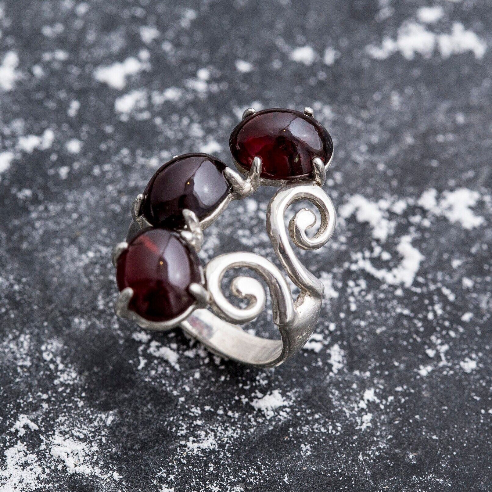 Garnet Ring, Natural Garnet, Statement Ring, January Birthstone, Vintage Ring, January Ring, Unique Ring, Red Ring, Silver Ring, Garnet