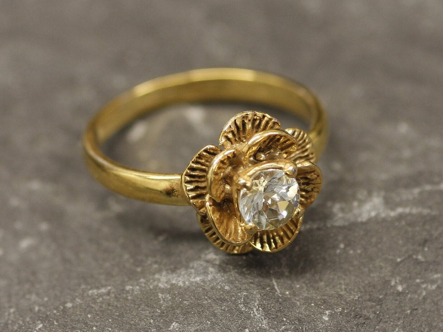 Natural Aquamarine Ring, Natural Aquamarine, March Birthstone, Flower Ring, Aquamarine Ring, Rose Ring, Real Aquamarine, 925 Sterling Silver(1)