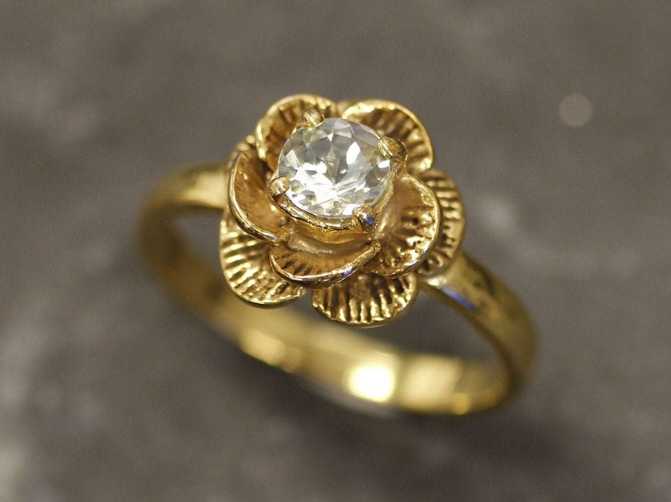 Natural Aquamarine Ring, Natural Aquamarine, March Birthstone, Flower Ring, Aquamarine Ring, Rose Ring, Real Aquamarine, 925 Sterling Silver(1)