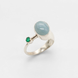 Natural Aquamarine Ring made in 925 Sterling Silver with Oval Natural Blue Aquamarine in Bezel setting, March Birthstone gift idea, symbolizes courage & good luck, ideal for everyday wear and perfect for birthday gifting and special occasions.