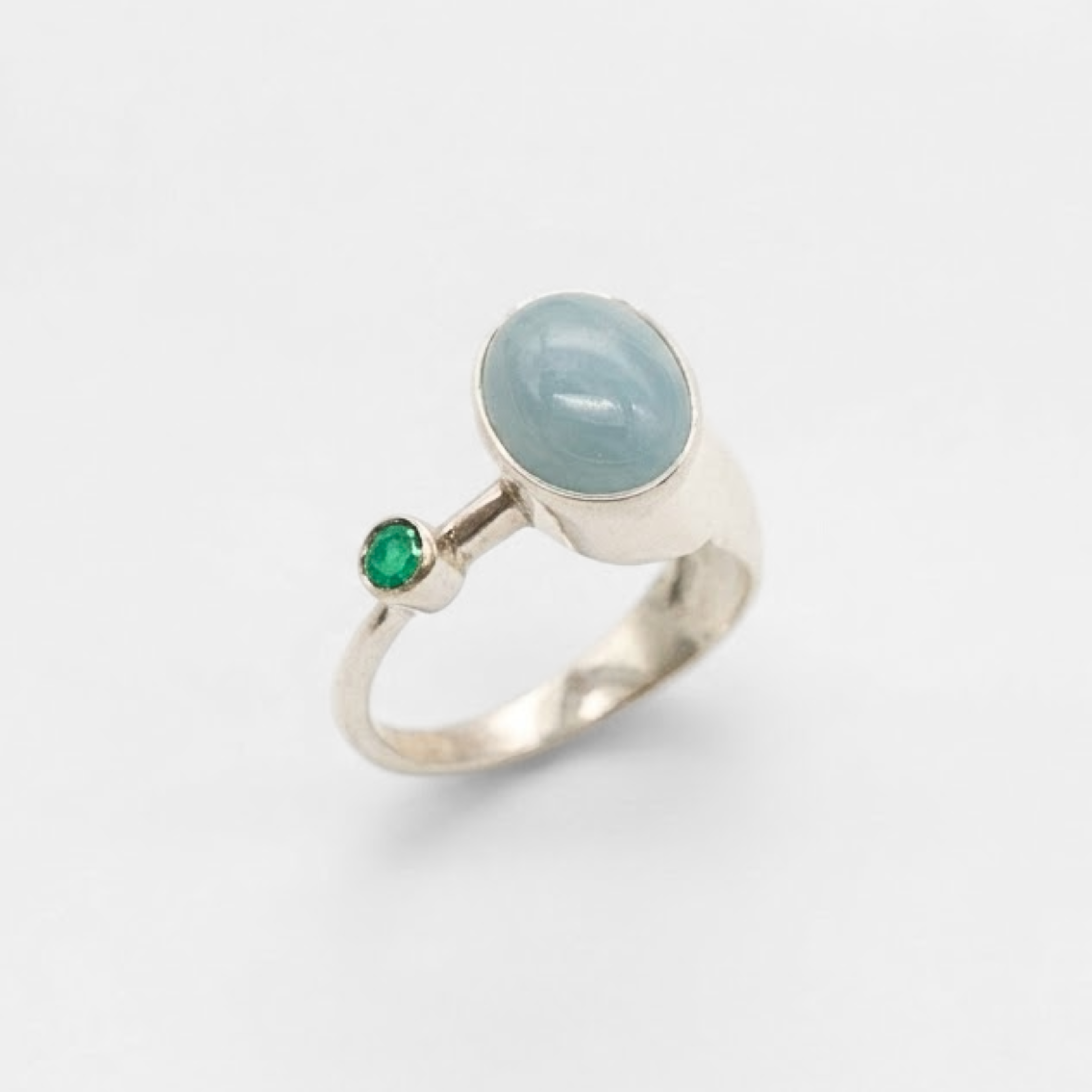 Natural Aquamarine Ring made in 925 Sterling Silver with Oval Natural Blue Aquamarine in Bezel setting, March Birthstone gift idea, symbolizes courage & good luck, ideal for everyday wear and perfect for birthday gifting and special occasions.