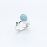 Natural Aquamarine Ring made in 925 Sterling Silver with Oval Natural Blue Aquamarine in Bezel setting, March Birthstone gift idea, symbolizes courage & good luck, ideal for everyday wear and perfect for birthday gifting and special occasions.