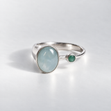 Natural Aquamarine Ring made in 925 Sterling Silver with Oval Natural Blue Aquamarine in Bezel setting, March Birthstone gift idea, symbolizes courage & good luck, ideal for everyday wear and perfect for birthday gifting and special occasions.