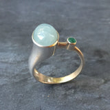 Statement Aquamarine Ring - Two Stone Ring - Real Aquamarine Ring