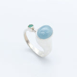 Natural Aquamarine Ring in 925 Sterling Silver with a sleek bezel setting, ideal for anyone born in March and special moments.