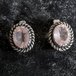 Rose Quartz Earrings, Natural Rose Quartz, Pink Earrings, Victorian Earrings, January Earrings, Solid Silver Earrings, Rose Quartz