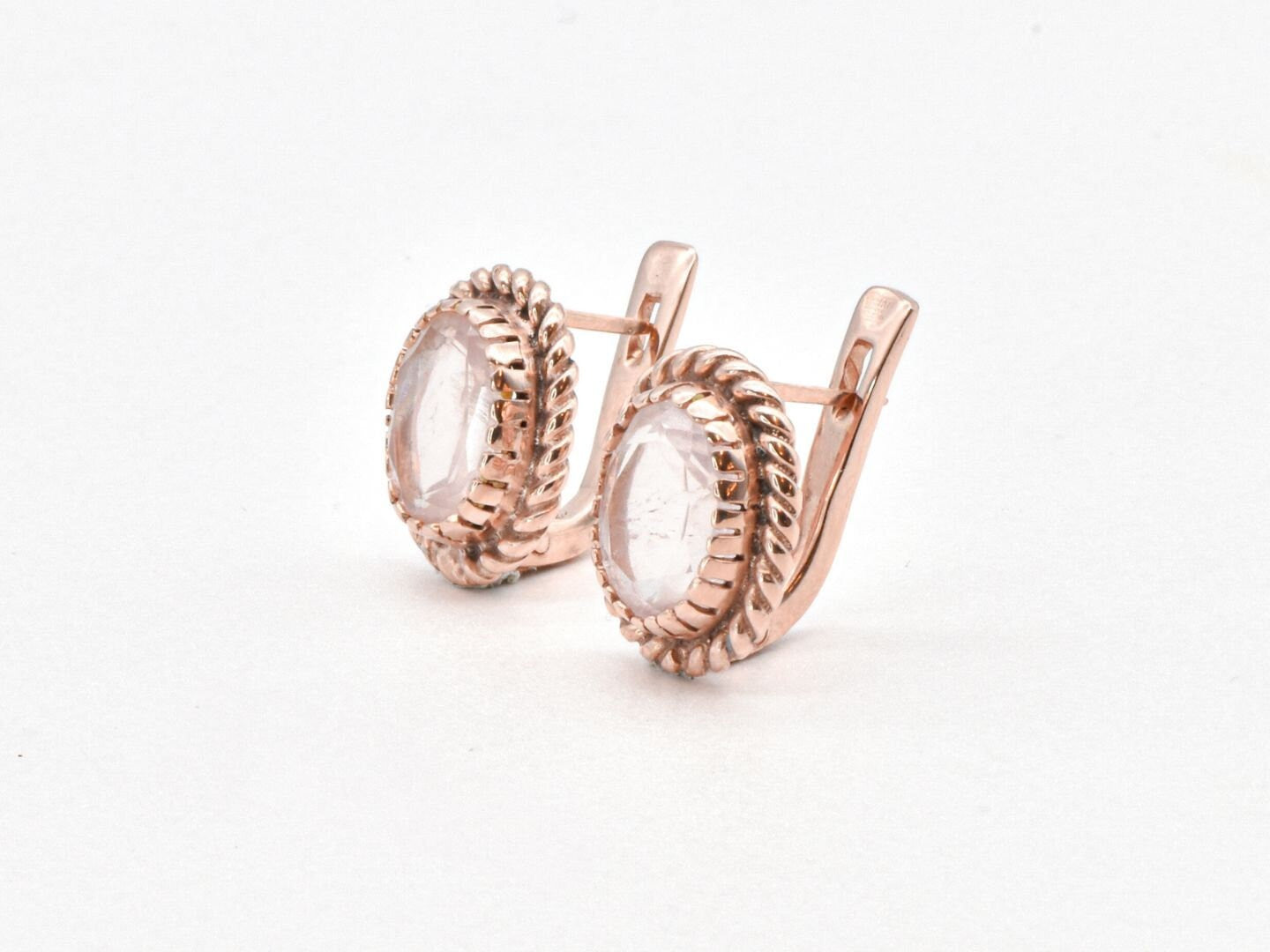 Rose Quartz Earrings, Natural Rose Quartz, Pink Earrings, Victorian Earrings, January Earrings, Solid Silver Earrings, Rose Quartz(3)