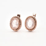 Rose Quartz Earrings, Natural Rose Quartz, Pink Earrings, Victorian Earrings, January Earrings, Solid Silver Earrings, Rose Quartz(3)